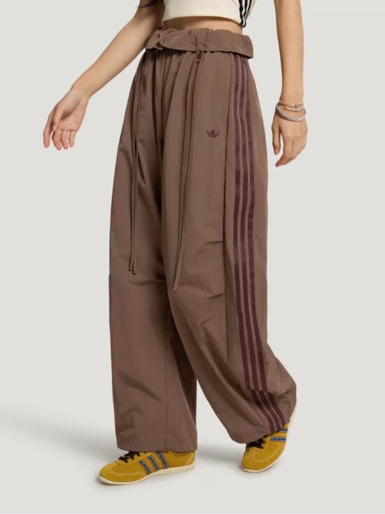 adidas Originals Pants - adidas originals women's brown 'curved pants' waistband detail BNWT size M, L